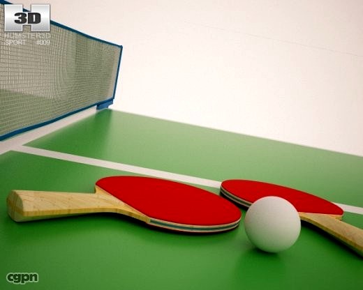 Ping Pong Rackets &amp; Balls3d model