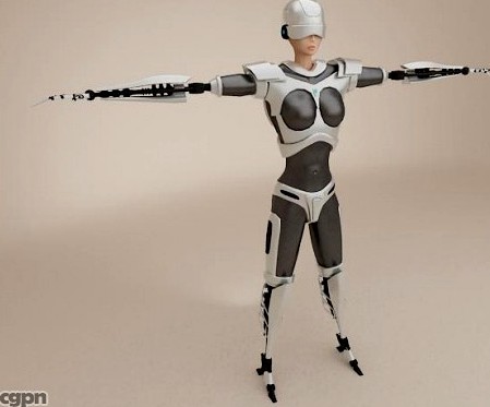 female cyborg3d model