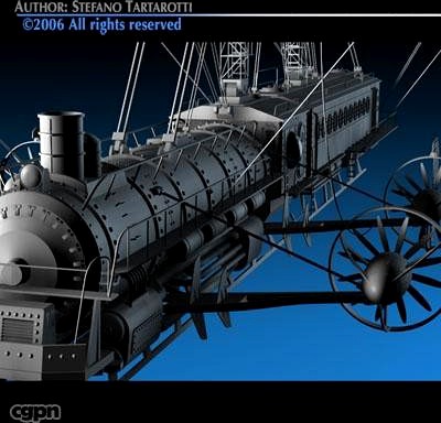 J. Verne flying train3d model