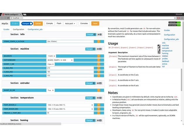 Marlin firmware configurator by akajes