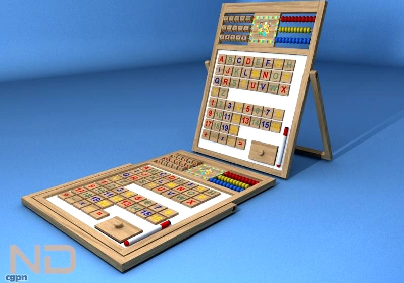 CAILLOU ABACUS WOOD WHITEBOARD3d model
