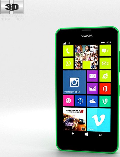 Nokia Lumia 630 Bright Green3d model