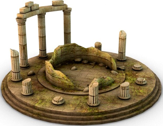 Ancient temple ruins oracle3d model