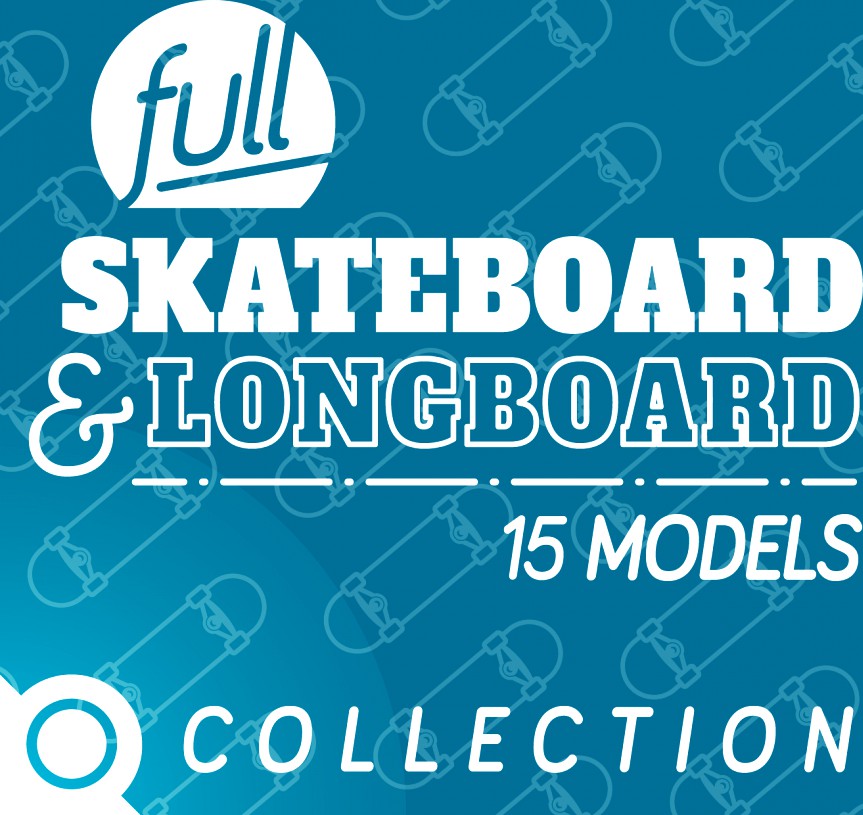 Skateboard and Longboard FULL Collection3d model