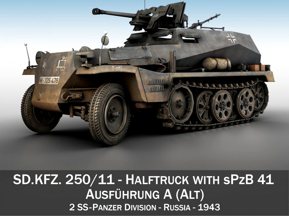 SD.KFZ 250/11 - Halftruck with sPzB 41 - 2 SS-PzDiv3d model