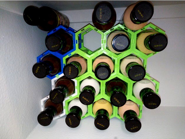 Modular Hex Bottle Rack by JSpeed