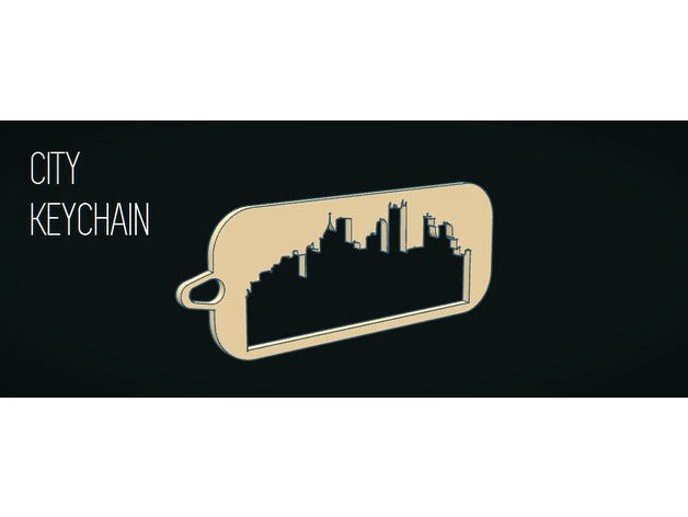 Keychain with city silhouette by Flowr