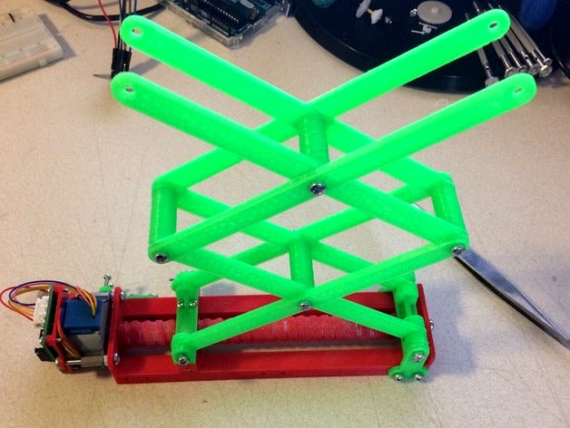 Jack screw and scissor lift driven by stepper motor by dan241297