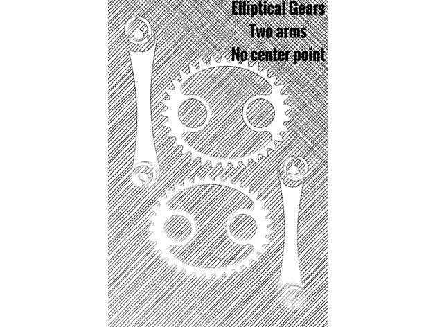 Elliptical gear with no center point fixed by GDHPrinter