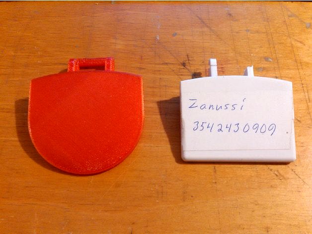 Door handle replacement for Zanussi FLS872C washing machine by pilkehocca