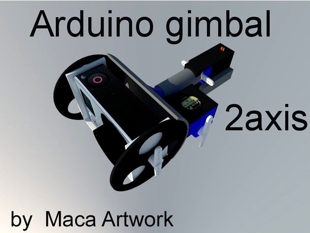Gimbal for sjcam (gopro),2axis . powered 2servos and arduino+mpu6050  by macaiq