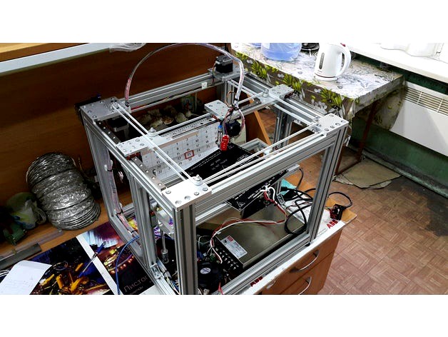 Core XY D-bot cube 3d printer by sergey2484