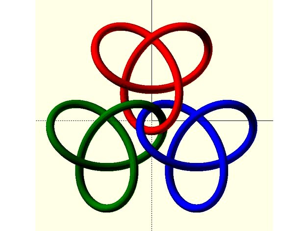 Three linked trefoils by kitwallace