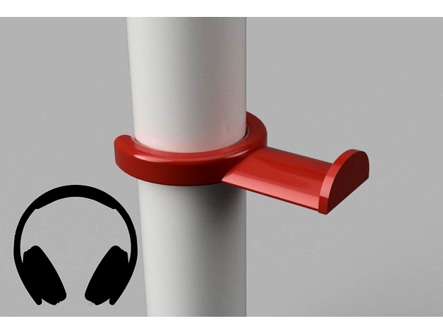 HeadPhone stand for table leg (4cm diameter) by Pixelle