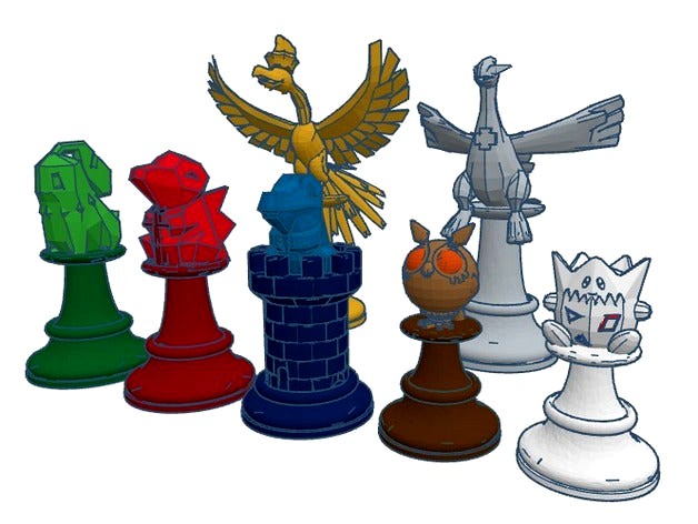 2nd Generation Pokemon Chess Set by West3DP