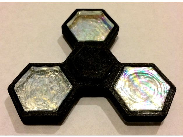 Glass Mosaic Hex Fidget Spinner by mr2quik