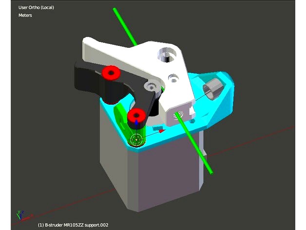 B-Struder - Bowden extruder with MK7 gear + 623ZZ bearing for 1.75mm filament by Barrocas