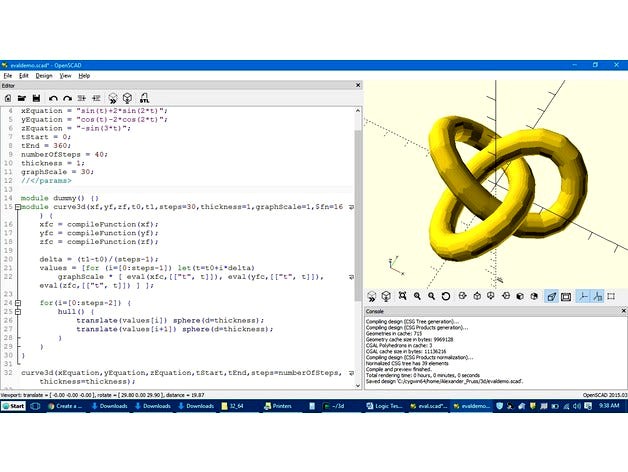Function parser for OpenSCAD and parametric curve grapher by arpruss