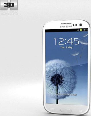 Samsung Galaxy S3 Neo Marble White 3D Model