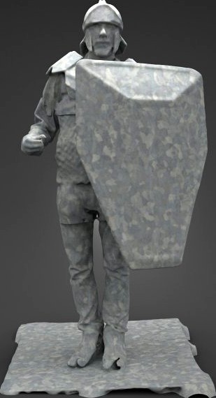 Medieval Warrior Statue 3D Model
