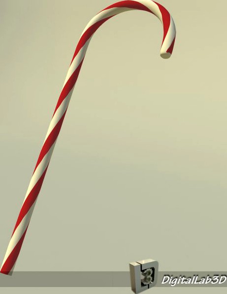 Download free Christmas Cane 3D Model