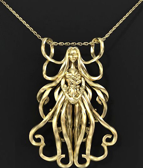 Virgo Zodiac Pendant 3D Model