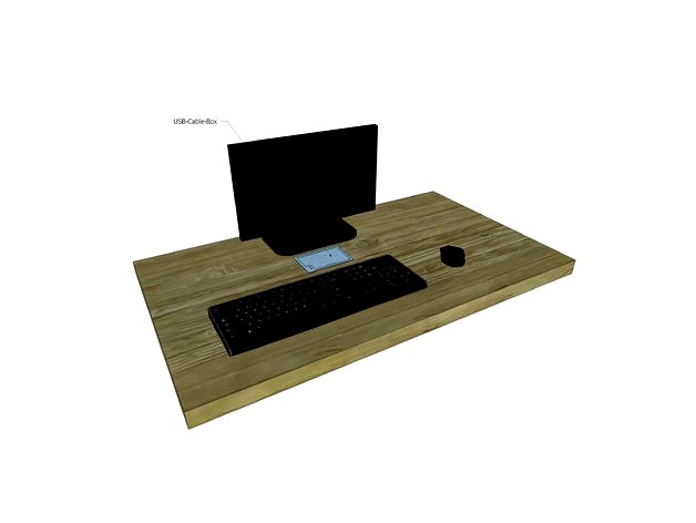 In desk USB Box (Mouse-Keyboard cable management system) by atanasovgoran