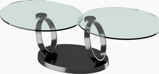 Modern table with two glass tabletops 3D Model