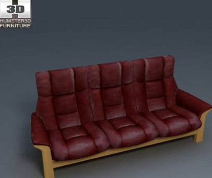 Buckingham Three-Seat Sofa 3D Model