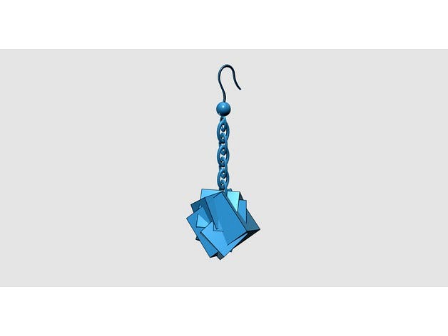 Abstract Cube Dangle Earring by jmoore0119