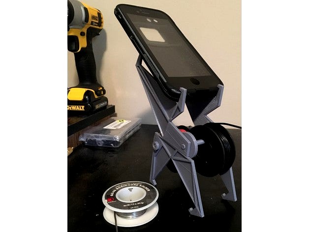 Multifunctional Modular Phone Stand and Solder/Wire Spool Holder by xRevKx