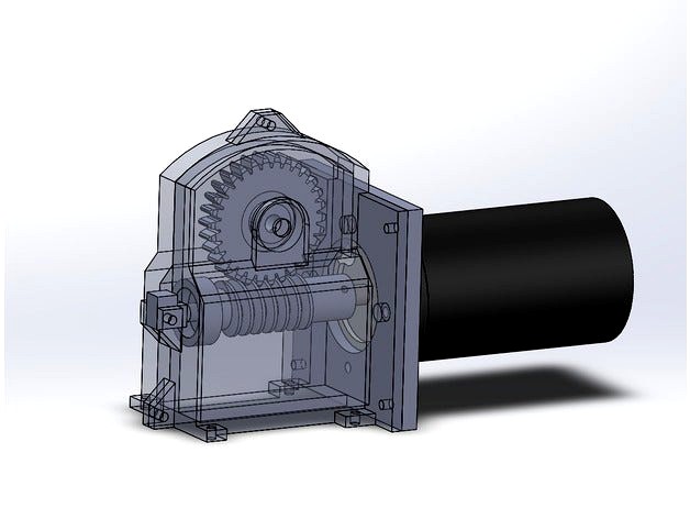 Worm Gear Box 1:30 reduction for a 90v Leeson motor with a 9mm shaft by gammagec