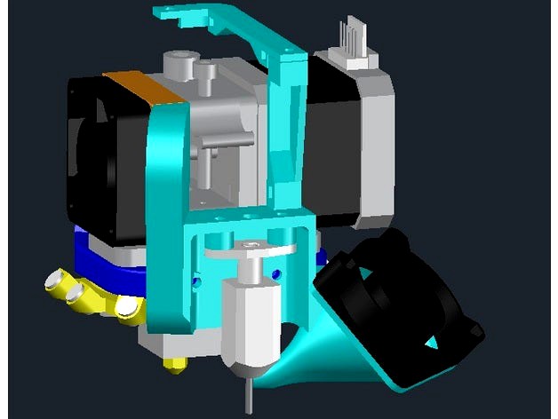 GEEETech i3B/X (PRINTED version): Single Extruder FAN & LED by Luca_Benedetto