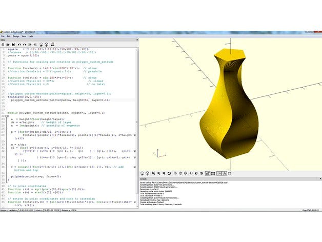 custom_extrude for openscad by bda