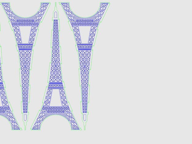 Eiffel tower paper lasercut, inkscape version by zBis