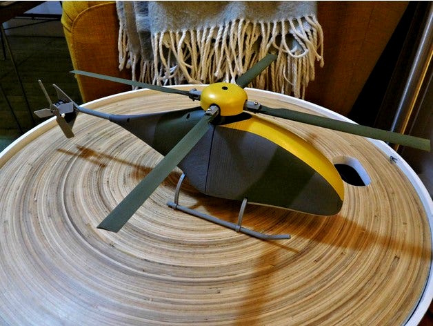 Fully Printable Collective Pitch RC helicopter. by tahustvedt
