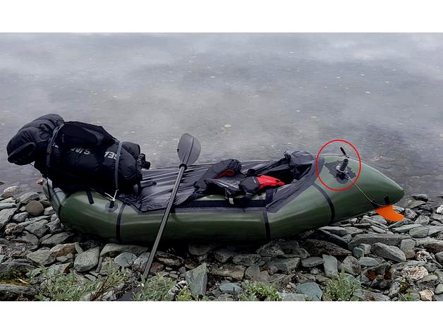 Detatchable packraft fishing rod holder by gimle