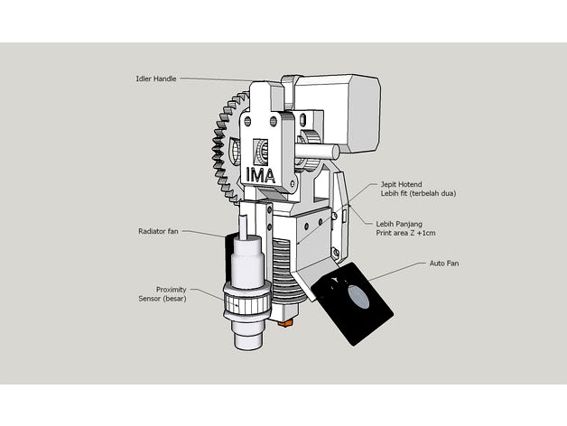 IMA-Prusa i3 Geared Extruder by gunawansy