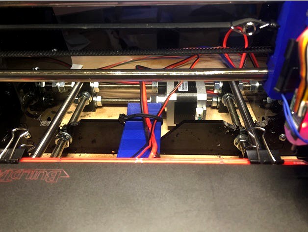 Strain Relief for RepRap Champion Prusa i3 heated bed plate. by jsondag