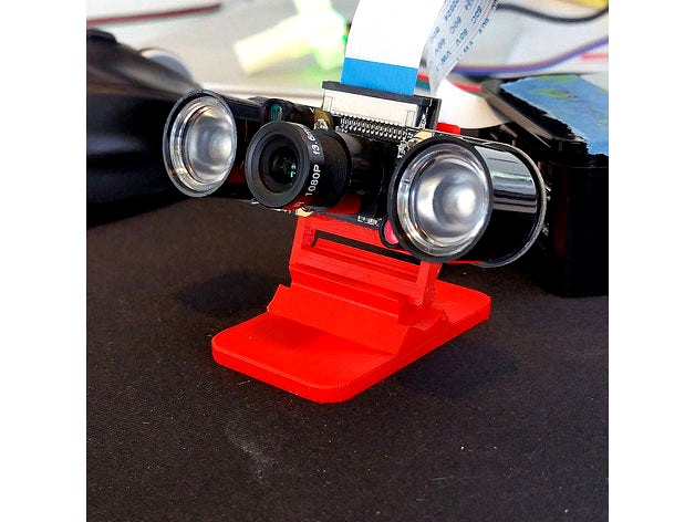 Tilt-Adjustable Raspberry Pi Camera Mount by makerjeff