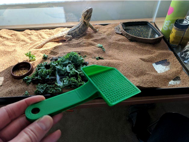 Small poop scoop for reptile habitat by 3DPrinterNinja