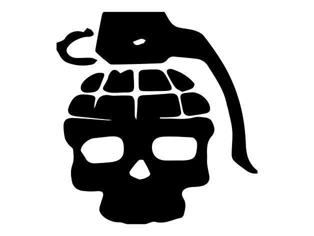 Skull Grenade Stamp by Takethetopoffofit