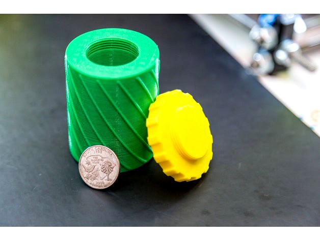 Container with Threaded Lid by LetsPrintIt