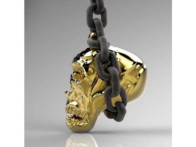 skull hanging on a chain by HappyGold