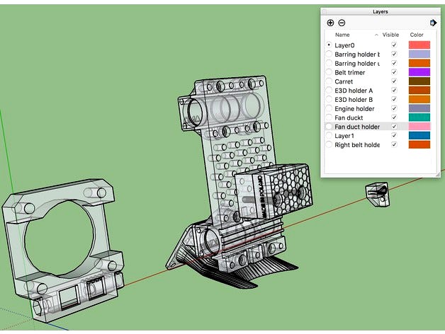 Lume 3D Printer X axis rework with 2:1 gear by rafaljot