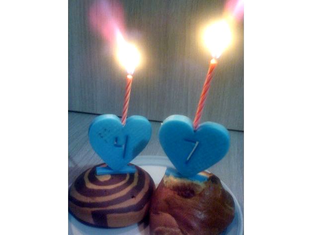 Birthday candles heart by AB-3D