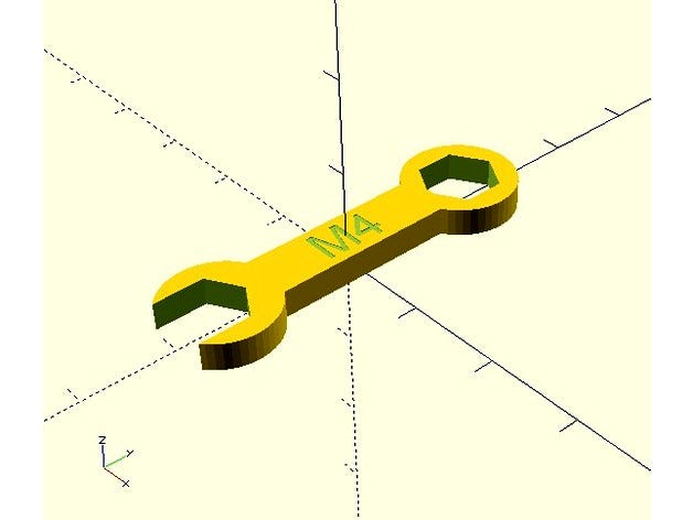 Customizable wrench (standard M3,M4,M5,[...] and custom size) by Noisemaker00