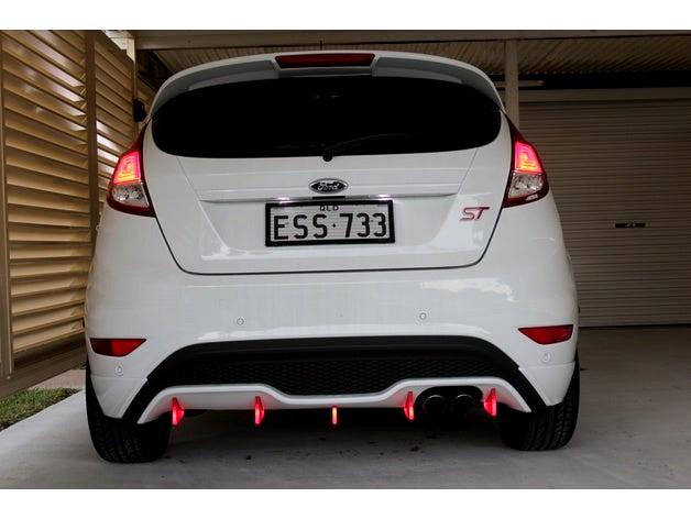 Diffuser Fins for Fiesta ST - Solid and Illuminated by LAMcDonald