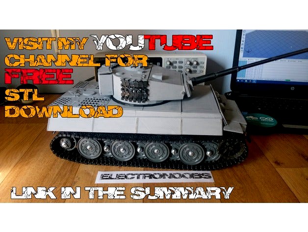 Tiger 1 3D printed tank by ELECTRONOOBS