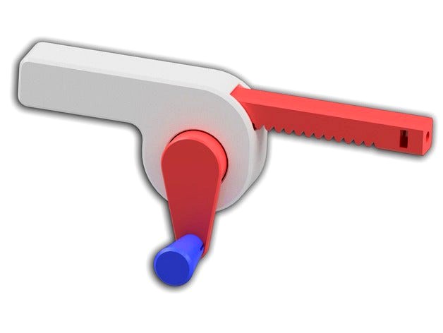 Rack and Pinion Hand Cranked Drive by 3DPRINTINGWORLD